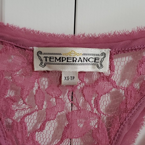 New Temperance by Bootlegger Pink Lace Tank Top xs - Picture 2 of 5